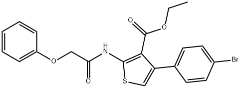 ethyl 4-(4-bromophenyl)-2-[(phenoxyacetyl)amino]-3-thiophenecarboxylate Structure