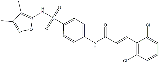 3-(2,6-dichlorophenyl)-N-(4-{[(3,4-dimethyl-5-isoxazolyl)amino]sulfonyl}phenyl)acrylamide 化学構造式