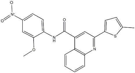 N-{4-nitro-2-methoxyphenyl}-2-(5-methyl-2-thienyl)-4-quinolinecarboxamide,546066-29-9,结构式