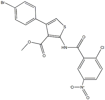 methyl 4-(4-bromophenyl)-2-({2-chloro-5-nitrobenzoyl}amino)-3-thiophenecarboxylate,546075-47-2,结构式