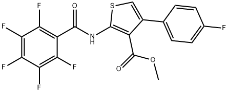 methyl 4-(4-fluorophenyl)-2-[(2,3,4,5,6-pentafluorobenzoyl)amino]-3-thiophenecarboxylate,546079-33-8,结构式