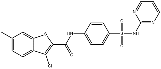 546080-09-5 3-chloro-6-methyl-N-{4-[(2-pyrimidinylamino)sulfonyl]phenyl}-1-benzothiophene-2-carboxamide