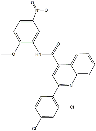 2-(2,4-dichlorophenyl)-N-{5-nitro-2-methoxyphenyl}-4-quinolinecarboxamide 化学構造式