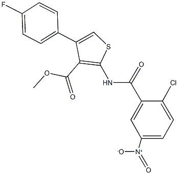 methyl 2-({2-chloro-5-nitrobenzoyl}amino)-4-(4-fluorophenyl)-3-thiophenecarboxylate Structure