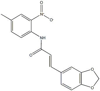 3-(1,3-benzodioxol-5-yl)-N-{2-nitro-4-methylphenyl}acrylamide Struktur