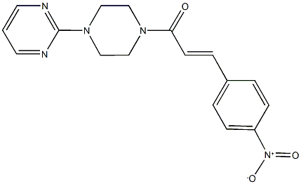 2-[4-(3-{4-nitrophenyl}acryloyl)-1-piperazinyl]pyrimidine Struktur