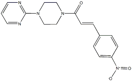 2-[4-(3-{4-nitrophenyl}acryloyl)-1-piperazinyl]pyrimidine Structure