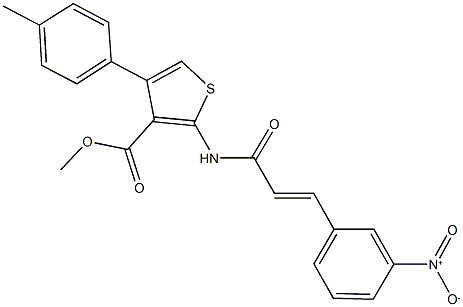 methyl 2-[(3-{3-nitrophenyl}acryloyl)amino]-4-(4-methylphenyl)-3-thiophenecarboxylate Structure