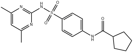 N-(4-{[(4,6-dimethyl-2-pyrimidinyl)amino]sulfonyl}phenyl)cyclopentanecarboxamide Structure