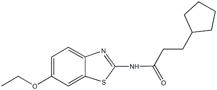 3-cyclopentyl-N-(6-ethoxy-1,3-benzothiazol-2-yl)propanamide Structure