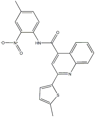 N-{2-nitro-4-methylphenyl}-2-(5-methyl-2-thienyl)-4-quinolinecarboxamide 结构式