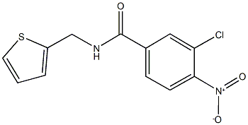 3-chloro-4-nitro-N-(2-thienylmethyl)benzamide 结构式