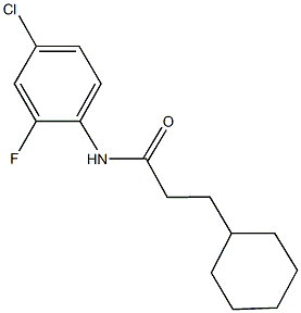 N-(4-chloro-2-fluorophenyl)-3-cyclohexylpropanamide Struktur