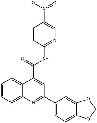 2-(1,3-benzodioxol-5-yl)-N-{5-nitro-2-pyridinyl}-4-quinolinecarboxamide Structure