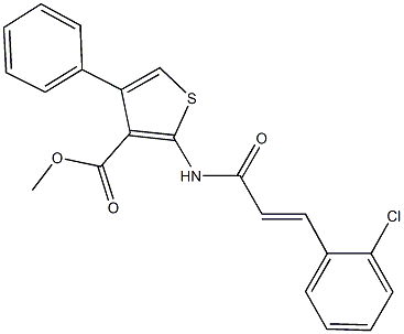 methyl 2-{[3-(2-chlorophenyl)acryloyl]amino}-4-phenyl-3-thiophenecarboxylate Struktur