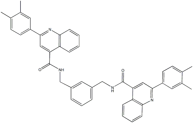 2-(3,4-dimethylphenyl)-N-{3-[({[2-(3,4-dimethylphenyl)-4-quinolinyl]carbonyl}amino)methyl]benzyl}-4-quinolinecarboxamide Structure