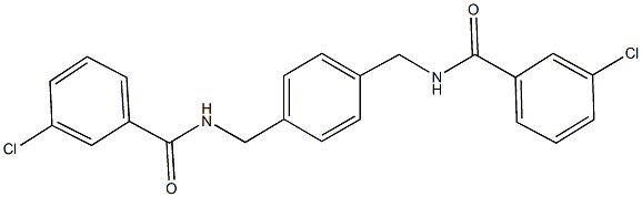3-chloro-N-(4-{[(3-chlorobenzoyl)amino]methyl}benzyl)benzamide 化学構造式
