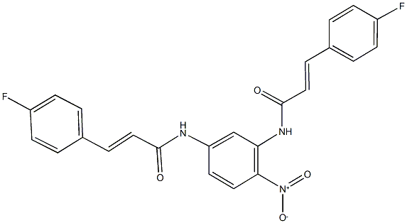 3-(4-fluorophenyl)-N-{3-{[3-(4-fluorophenyl)acryloyl]amino}-4-nitrophenyl}acrylamide Struktur