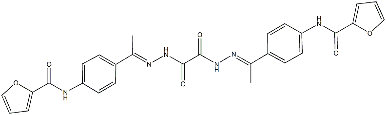 N-(4-{N-[(2-{1-[4-(2-furoylamino)phenyl]ethylidene}hydrazino)(oxo)acetyl]ethanehydrazonoyl}phenyl)-2-furamide Structure