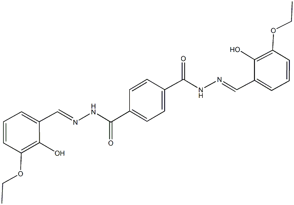 N'~1~,N'~4~-bis(3-ethoxy-2-hydroxybenzylidene)terephthalohydrazide 结构式