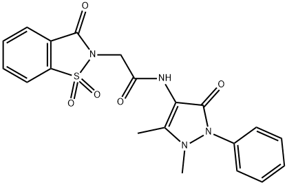 N-(1,5-dimethyl-3-oxo-2-phenyl-2,3-dihydro-1H-pyrazol-4-yl)-2-(1,1-dioxido-3-oxo-1,2-benzisothiazol-2(3H)-yl)acetamide,54806-85-8,结构式