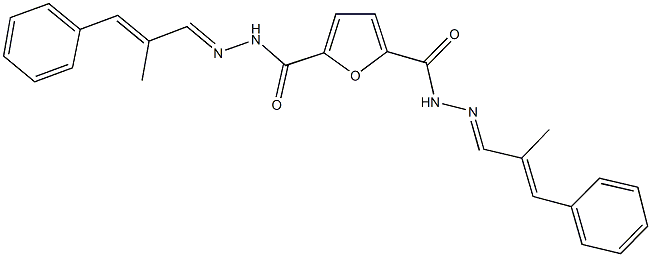 N'~2~,N'~5~-bis(2-methyl-3-phenyl-2-propenylidene)-2,5-furandicarbohydrazide 结构式