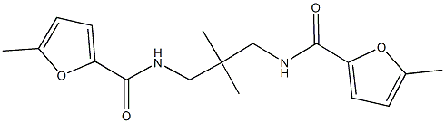 N-{2,2-dimethyl-3-[(5-methyl-2-furoyl)amino]propyl}-5-methyl-2-furamide Struktur