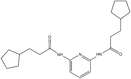 3-cyclopentyl-N-{6-[(3-cyclopentylpropanoyl)amino]-2-pyridinyl}propanamide 化学構造式