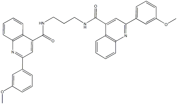 2-(3-methoxyphenyl)-N-[3-({[2-(3-methoxyphenyl)-4-quinolinyl]carbonyl}amino)propyl]-4-quinolinecarboxamide 化学構造式