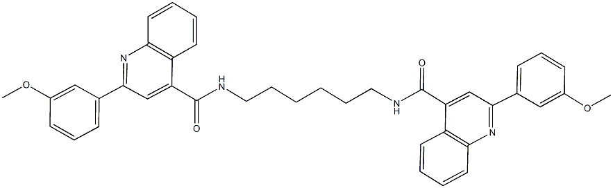 2-(3-methoxyphenyl)-N-[6-({[2-(3-methoxyphenyl)-4-quinolinyl]carbonyl}amino)hexyl]-4-quinolinecarboxamide 结构式