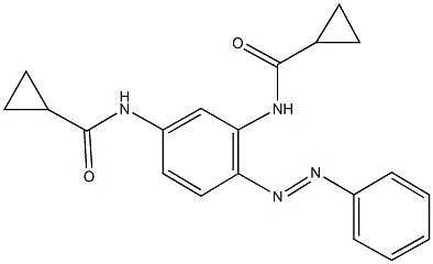 N-[5-[(cyclopropylcarbonyl)amino]-2-(phenyldiazenyl)phenyl]cyclopropanecarboxamide Struktur