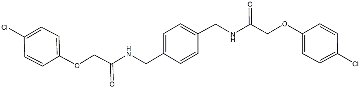 2-(4-chlorophenoxy)-N-[4-({[(4-chlorophenoxy)acetyl]amino}methyl)benzyl]acetamide Struktur