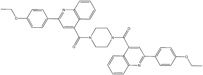 2-(4-ethoxyphenyl)-4-[(4-{[2-(4-ethoxyphenyl)-4-quinolinyl]carbonyl}-1-piperazinyl)carbonyl]quinoline Structure