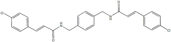 3-(4-chlorophenyl)-N-[4-({[3-(4-chlorophenyl)acryloyl]amino}methyl)benzyl]acrylamide Struktur