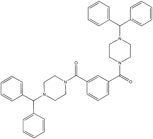 1-benzhydryl-4-{3-[(4-benzhydryl-1-piperazinyl)carbonyl]benzoyl}piperazine 化学構造式