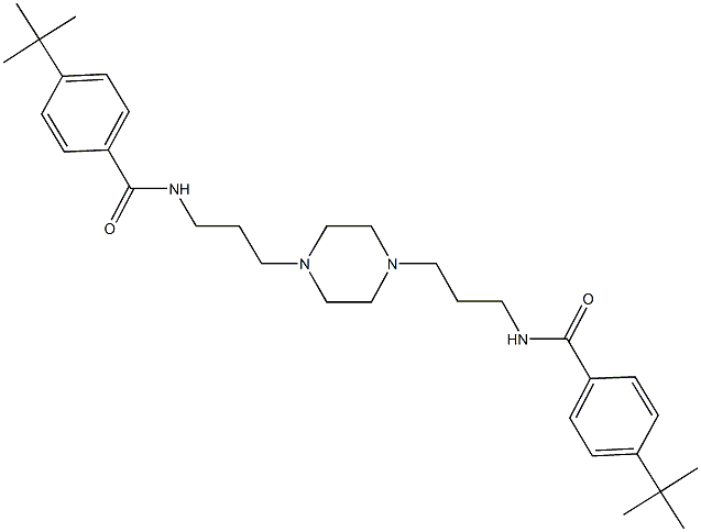 4-tert-butyl-N-[3-(4-{3-[(4-tert-butylbenzoyl)amino]propyl}-1-piperazinyl)propyl]benzamide,548778-17-2,结构式