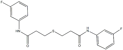 3-{[3-(3-fluoroanilino)-3-oxopropyl]sulfanyl}-N-(3-fluorophenyl)propanamide Struktur