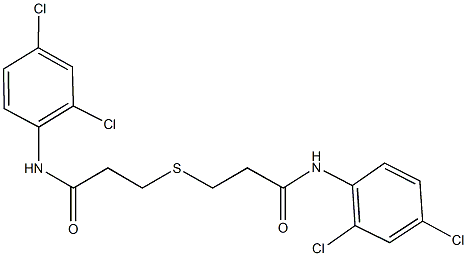 3-{[3-(2,4-dichloroanilino)-3-oxopropyl]sulfanyl}-N-(2,4-dichlorophenyl)propanamide 化学構造式