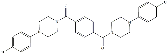 1-(4-chlorophenyl)-4-(4-{[4-(4-chlorophenyl)piperazin-1-yl]carbonyl}benzoyl)piperazine 化学構造式