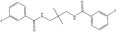 3-fluoro-N-{3-[(3-fluorobenzoyl)amino]-2,2-dimethylpropyl}benzamide Structure
