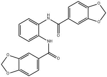 N-{2-[(1,3-benzodioxol-5-ylcarbonyl)amino]phenyl}-1,3-benzodioxole-5-carboxamide Struktur