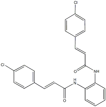 3-(4-chlorophenyl)-N-(2-{[3-(4-chlorophenyl)acryloyl]amino}phenyl)acrylamide 结构式