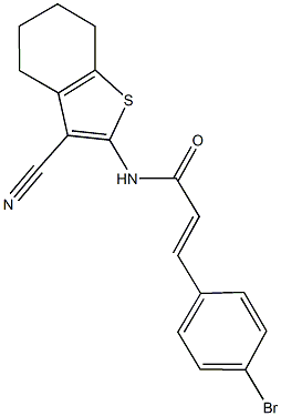 3-(4-bromophenyl)-N-(3-cyano-4,5,6,7-tetrahydro-1-benzothien-2-yl)acrylamide Structure