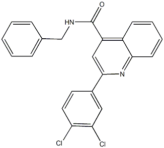 N-benzyl-2-(3,4-dichlorophenyl)-4-quinolinecarboxamide Struktur