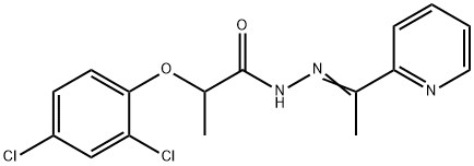 2-(2,4-dichlorophenoxy)-N'-[1-(2-pyridinyl)ethylidene]propanohydrazide Struktur