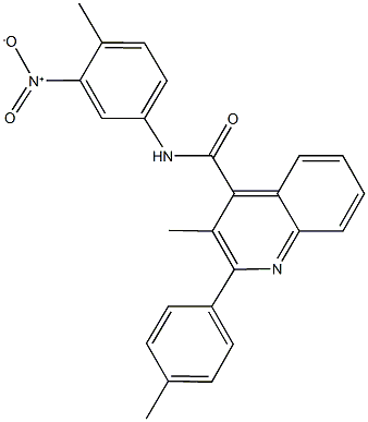 N-{3-nitro-4-methylphenyl}-3-methyl-2-(4-methylphenyl)-4-quinolinecarboxamide 结构式