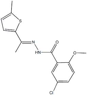 5-chloro-2-methoxy-N'-[1-(5-methyl-2-thienyl)ethylidene]benzohydrazide 结构式