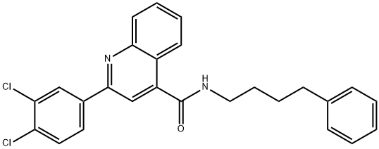 2-(3,4-dichlorophenyl)-N-(4-phenylbutyl)-4-quinolinecarboxamide Struktur