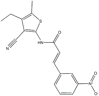 N-(3-cyano-4-ethyl-5-methyl-2-thienyl)-3-{3-nitrophenyl}acrylamide Structure