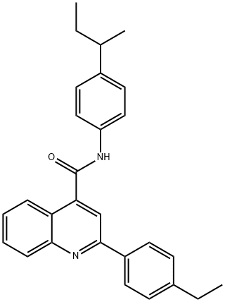 N-(4-sec-butylphenyl)-2-(4-ethylphenyl)-4-quinolinecarboxamide 化学構造式